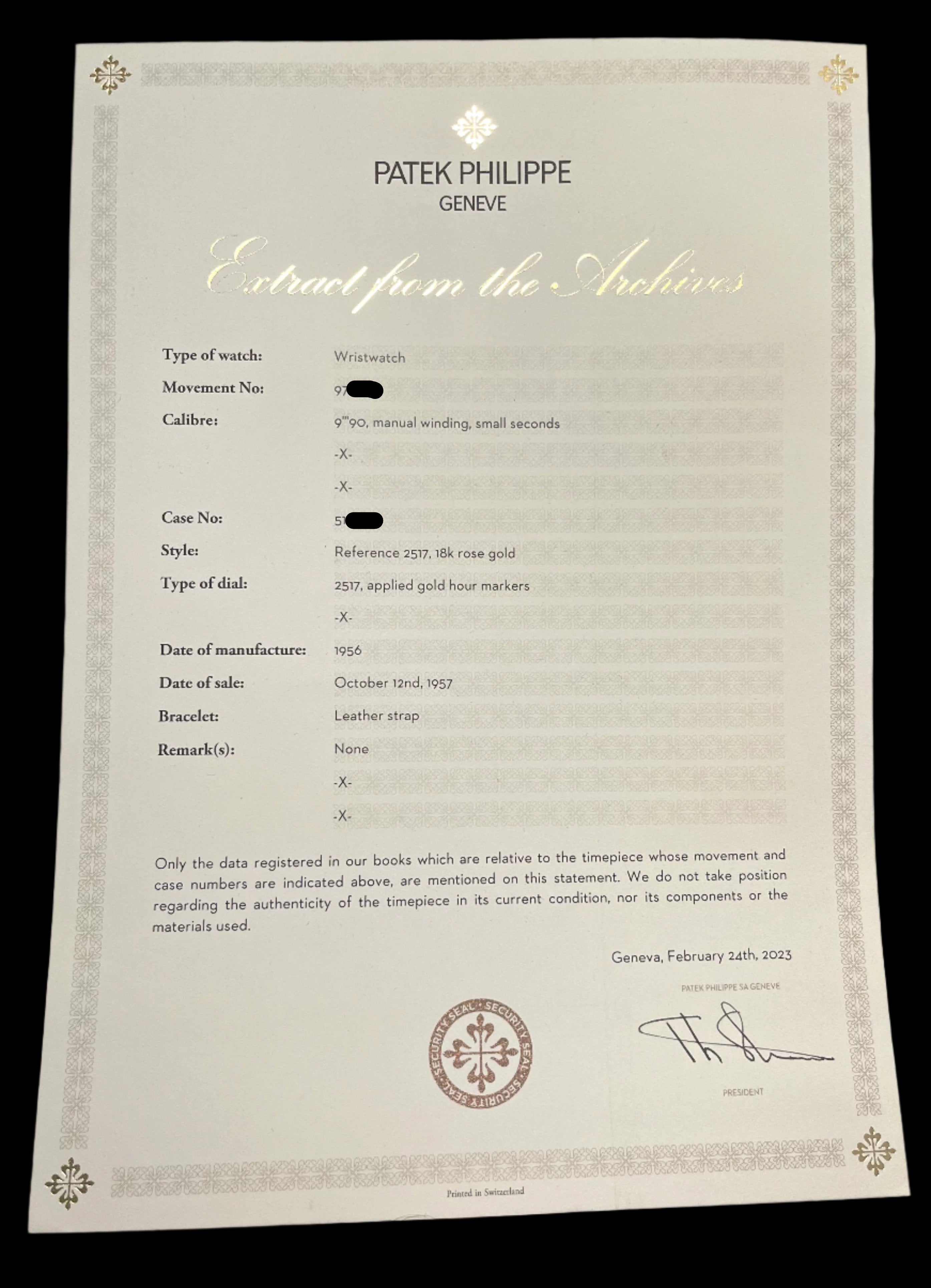 Patek Philippe 2517R ❌SOLD❌